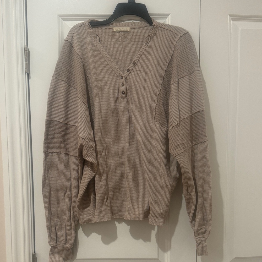 Free People Light Grey Flannel